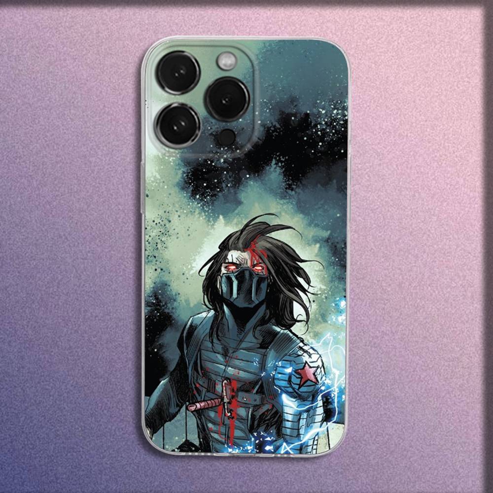 B-Bucky B-Barnes W-Winter S-Soldier Phone Case For iPhone 16,15,14,13,12,11 Plus,Pro,Max,XR,XS,Plus,E,Mini Transparent Cover
