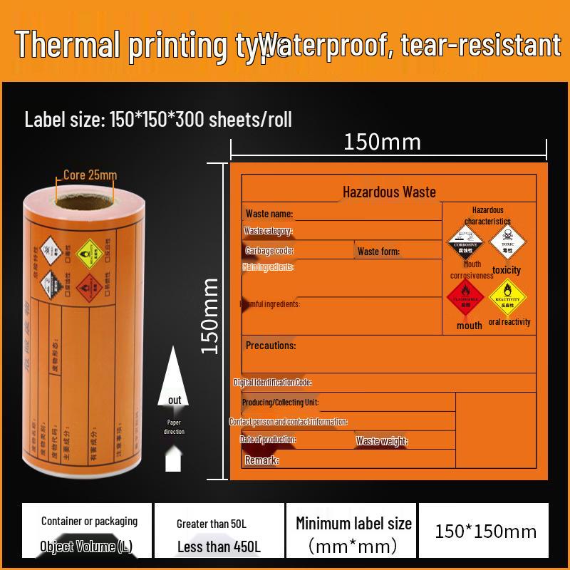 Lijiuhong New Version Hazardous Waste Label Stickers