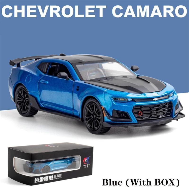 1/24 Alloy Die Cast Chevrolet Camaro Sports Car Model Toy Vehicle Simulation Sound Light Pull Back Collection Toys for Children Gifts