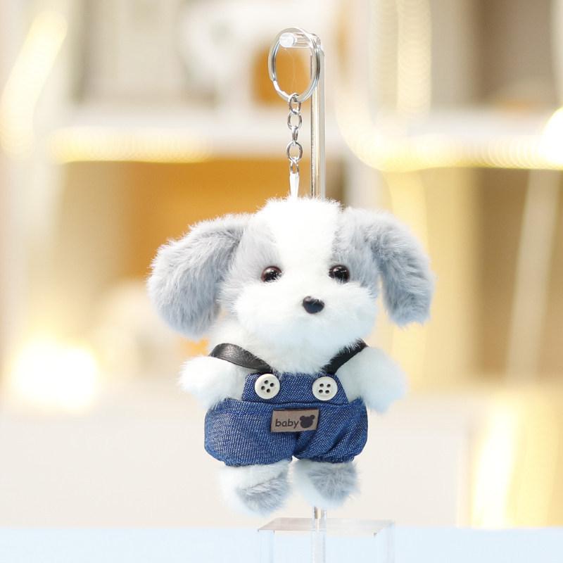 Plush Teddy Dog Keychain With Polyester Fiber Filling For Girls Gift Decor