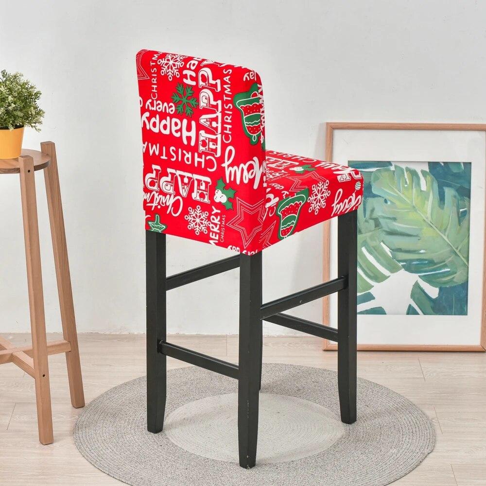 Elastic Bar Stool Chair Cover Home Dining Room Bar Seat Cover Geometric Style Restaurant Hotel Decor Washable Easy Cover