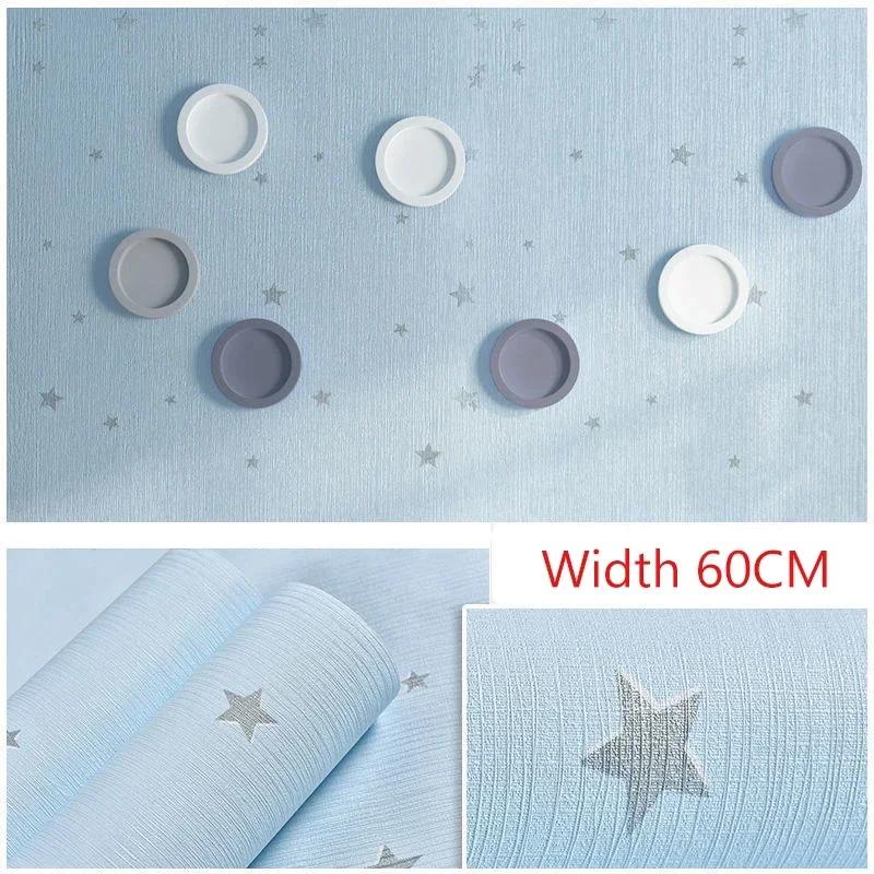

Теплые розовые обои самоклейки со звездами для детской комнаты для девочки, самоклеящиеся обои для комнаты мальчика и девочки, обои для стен спальни 60CMX1M
