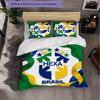 Brasilien Fußballmuster 3-teiliges Bettwäsche-Set Weiche Mikrofaser-Bettbezug mit Kissenbezügen für das Schlafzimmer
