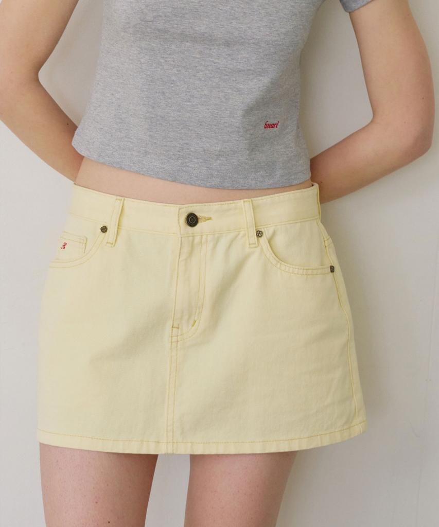 HEEARI Claire Cotton Mini Skirt_Yellow