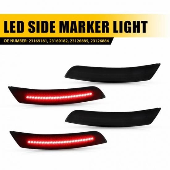 4PCS LED Side Marker Lights Front Rear For Chevy Camaro LS LT SS ZL1 2016-