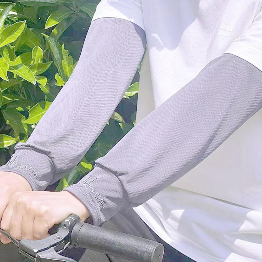 1Pair Ice Silk Sleeve Sun Protect Anti-Slip Sunscreen Cuffs Large Size Driving Sun Protection Arm Sleeves Breathable Arm Warmer