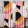 Mid-Century Modern Window Draperies and Curtains for Sliding Glass Door, Printed Pattern, Sunrise and Mountain, Home and Office