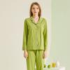 Baumwolle Damen Pyjama Set Herbst Langarm Nachtwäsche Hauskleidung Lässig Einfarbig Damen Cardigan Hose Zweiteilige Schlafbekleidung