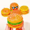 Rubber-coated Sound-producing Toy Hamburger Dog Teething and Cleaning Sound Hamburger Bag Pet Toy