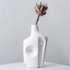 Abstract Art Geometric Ceramic Vase, Black and White Irregular Flower Ware, Living Room, Office, Hall Countertop Decoration
