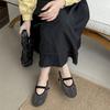 Foreign Trade Full Diamond Mary Jane Single Shoes Women's 2025 New Shallow Mouth One-word Buckle with Round Head Flat-soled Beanie Shoes