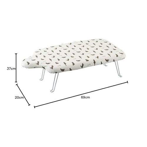 Yamazaki Lightweight Human-Shaped Ironing Board with Hooks, Neko Press, White, Approx. 69 x 37 x 20 cm, Hangs in Closet, Steel Mesh Construction, Prod