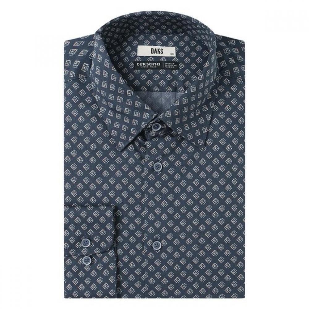 DakS Men S Cotton 100 Printed Comfort Slim Fit Shirt dma1Shdl281n1