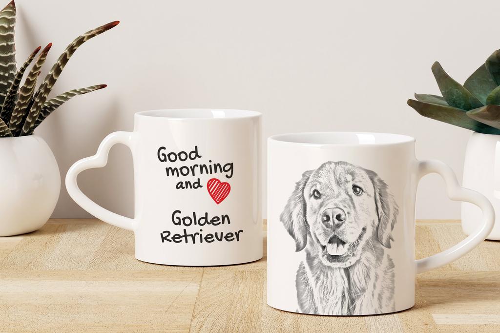 Golden Retriever - cup with a dog, adorable cup with a heart-shaped handle, universal gift from the Art-Dog brand