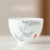 Ice Jade Porcelain Hand Painted Teacup Master Cup Tea Tasting Cup Handmade Flower Rhyme Single Cup Home Office Kung Fu Teacup