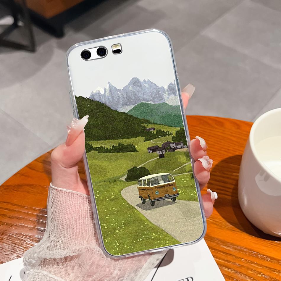 Per Huawei P10 Lite P10 Plus Custodia per Telefono Stile Casual Fantasie Silicone Morbido TPU Trasparente Leggera Copertura Per Huawei P 10+ Funda