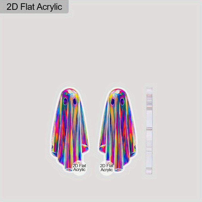 2D Flat New Acrylic Ghost Earrings Charms Halloween Drop Dangle Earrings For Women