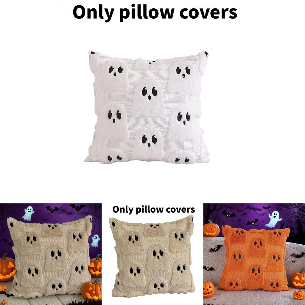 Halloween Ghost Pillow Cover With Polyester Fabric For Living Room Decor