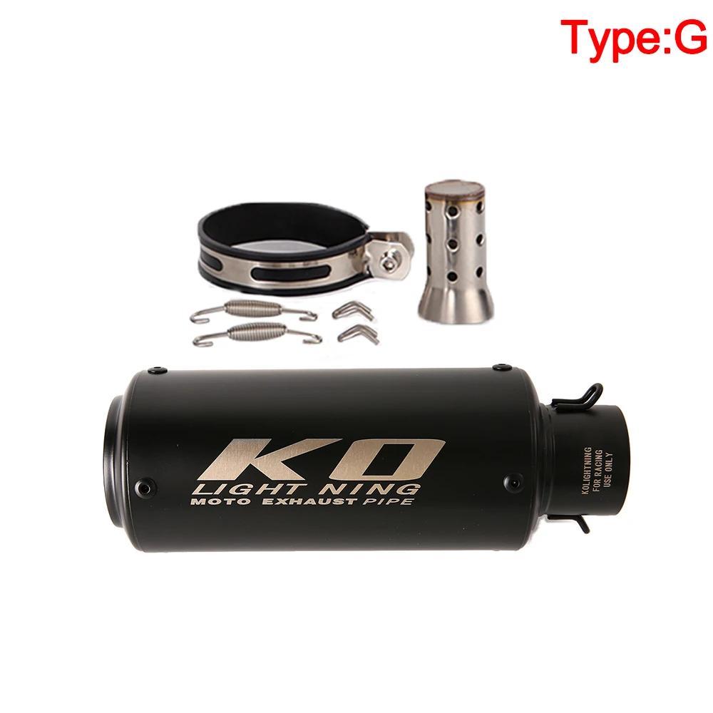 Universal 51/60MM Motorcycle KO Exhaust Stainless Steel Muffler Pipe With DB Killer For Z900 R3 R25 MT07 MT09 R1 Z400 Z650