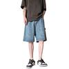 Tooling Denim Shorts Men's Summer Thin Trendy Brand Loose Straight Five-point Pants American Retro Washed Casual Pants
