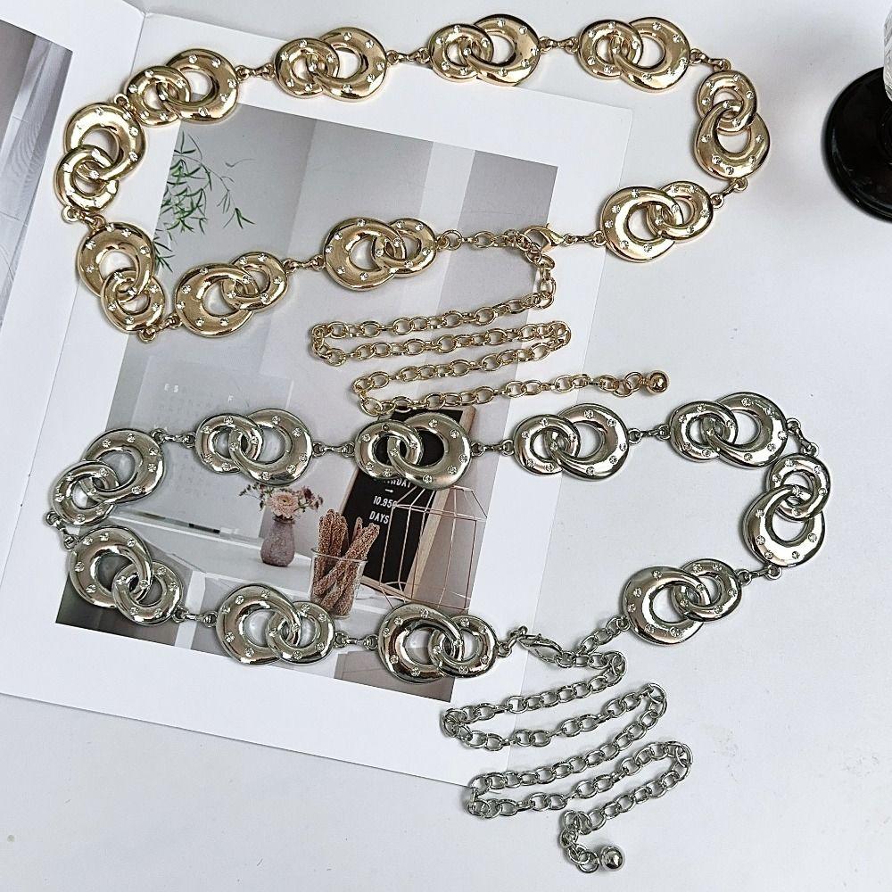 Gold/Silver Bohemian Body Chain Belly Chain Dress Belt Chain Metal Circular Ring Waist Chain  Women