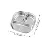 2pcs 304 Stainless Steel Divided Plates Tray For Kids Picnics