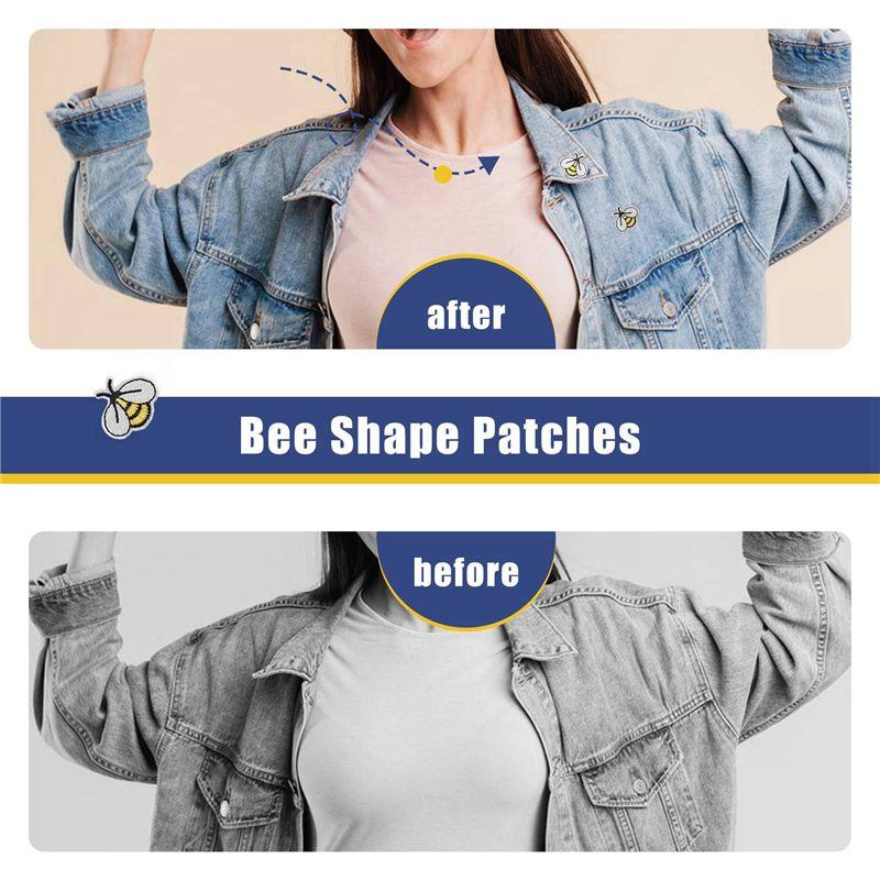 J1UL1N 60PCS Bee Embroidered Patches,Cute Bumble Iron On Embroidered Applique Decoration Sewing Patches For Clothes DIY Patches