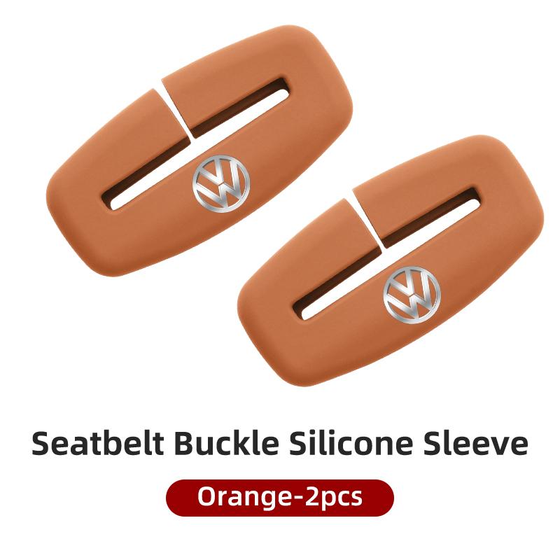 

2026 Hot For Volkswagen VW Silicone Anti Scratch Car Seat Belt Clip Protector Buckle Lock Cover For VW Scirocco Jetta Beetle Gol