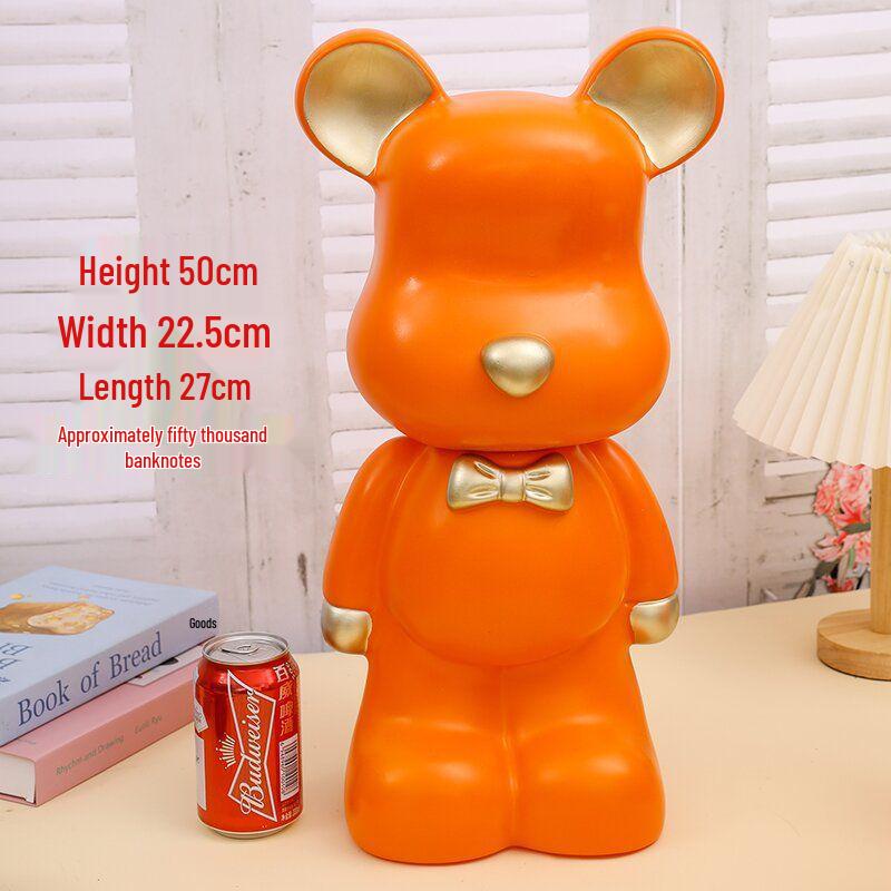 Luxury Large Capacity Bear Piggy Bank for Kids - Decorative Living Room Ornament