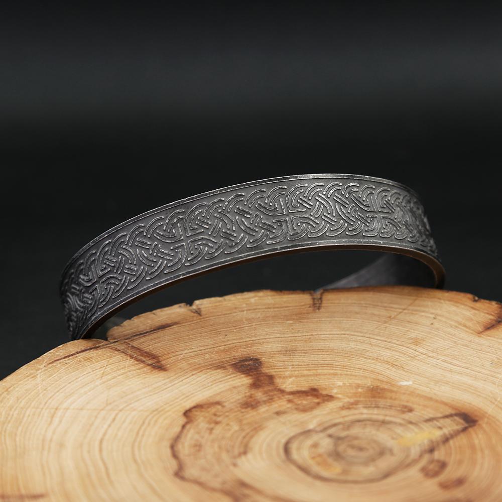 Vintage Vikings Celtic Knot Cuff Bracelet For Men Women 316L Stainless Steel Nordic Amulet Bangles Charm Jewelry Gifts