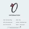 BAMOER 925 Sterling Silver Punk Black Gold Red Heart Crystal CZ Rings For Women Halloween Girl Special Jewelry Gifts