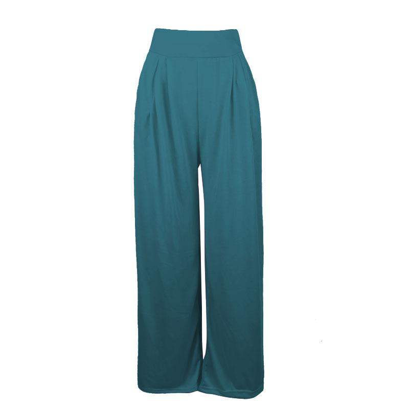 Women Knit Flared Pants High Waist Wide Leg Long Trousers Casual Bell Bottom Pants