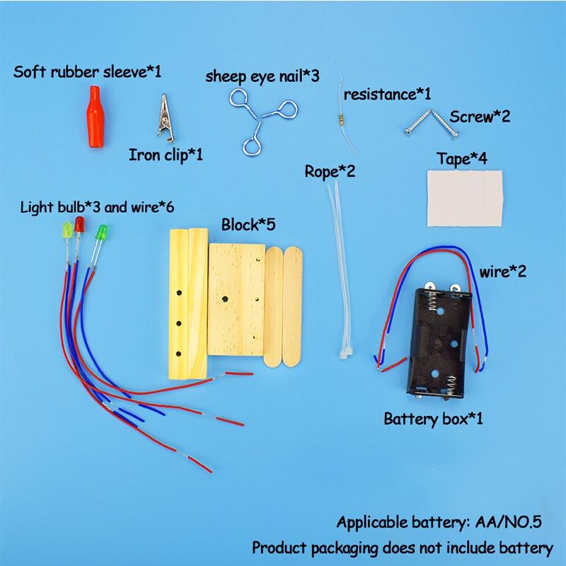 DIY Traffic Light Model Kit Educational Toys for Children Exploring Science Child Experiment Handmade Assembly Physics Toy Gifts