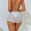 New Summer Beach Pants for Women Solid Color Sexy Knitted Hollow Bikini Swimsuit Pants