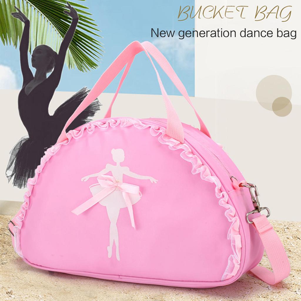 Ballet Dance Bag Sweet Ruffle Lace Handbag Waterproof Princess Shoulder Bag Women Girls Latin Dance Crossbody Backpack