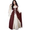 Medieval Renaissance Lace-Up Corset Dress - European & American Vintage Halloween Costume.