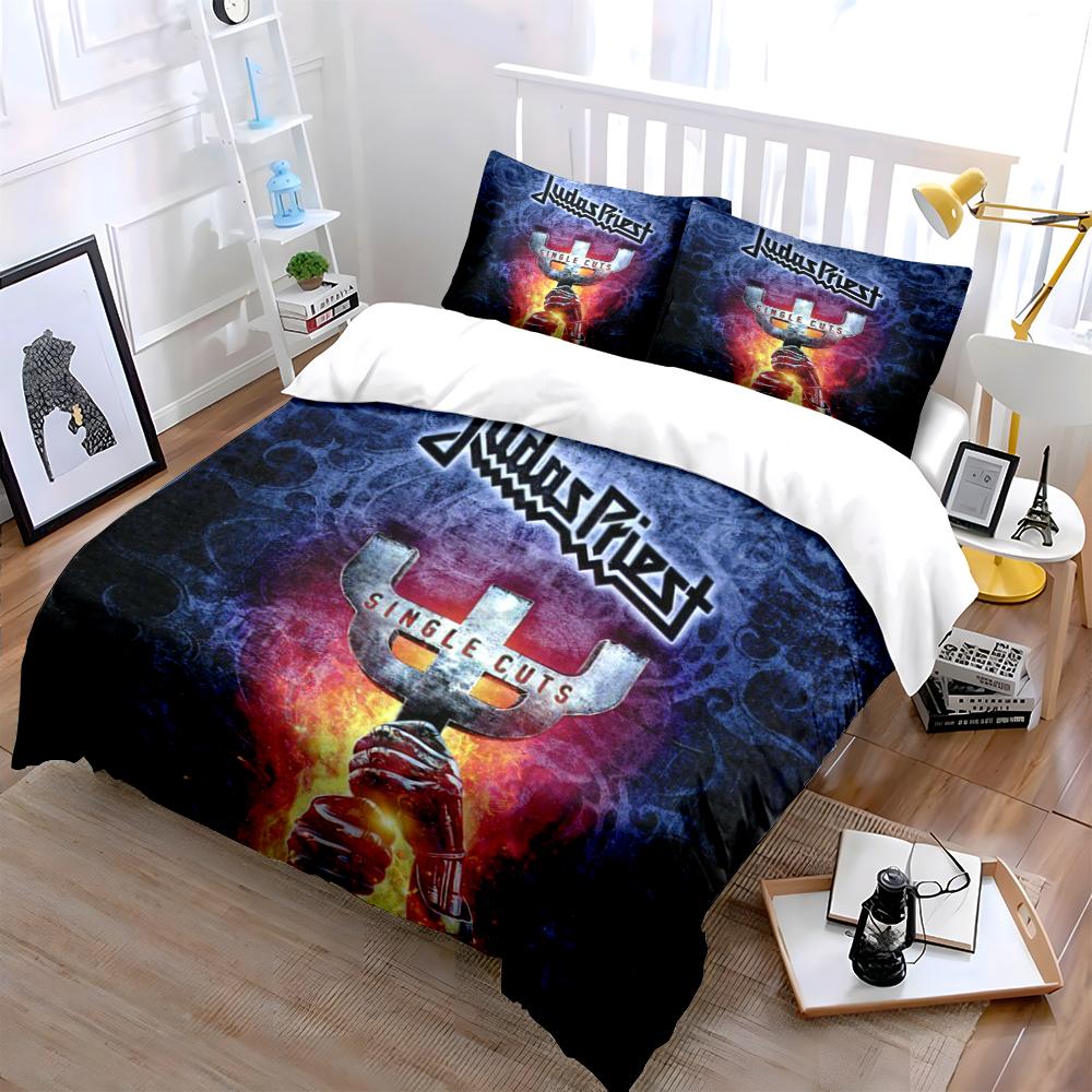 Judas Priest Single Cuts Bedding Set Bedding Set (1 Duvet Cover, 2 Pillowcases, Duvet Not Included)
