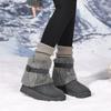 Flip Plush Cotton Boots Winter New Round Toe Sleeve Belt Buckle Platform Non-Slip Plus Size Snow Boots