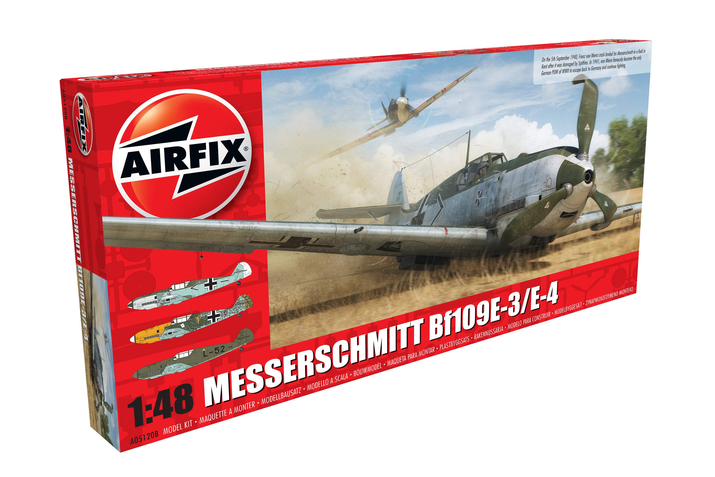 

Airfix scale German Air Force Messerschmitt Bf109 plastic model kit 1/48 E-3/E-4 X-5120B