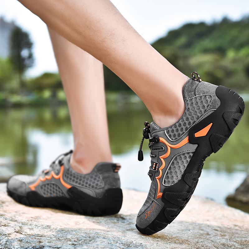 Men'S Spring And Summer New Breathable Hiking Shoes With Anti Slip Rubber Soles Outdoor Off-Road Climbing Shoes Casual Style