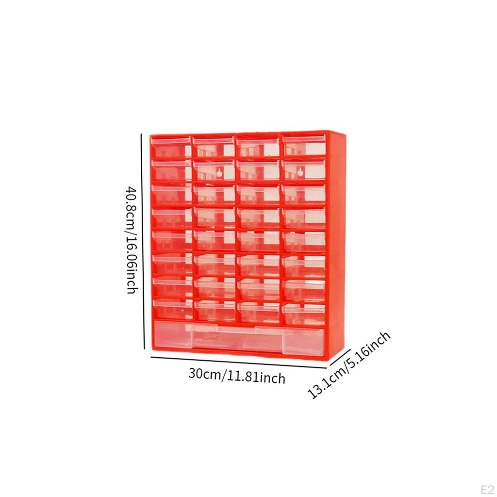 Drawer Storage Cabinet Organizer Nuts Screws Small Items Garage Organization Red