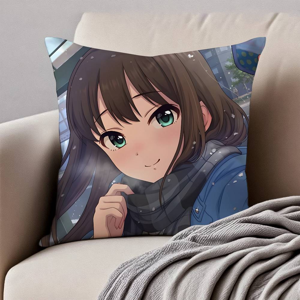 R-Rin S-Shibuya Cartoon Animation Pillow Case Anti-dustmite Pillowcase Invisible Zipper Silky Short Plush Sofa Cushion Cover