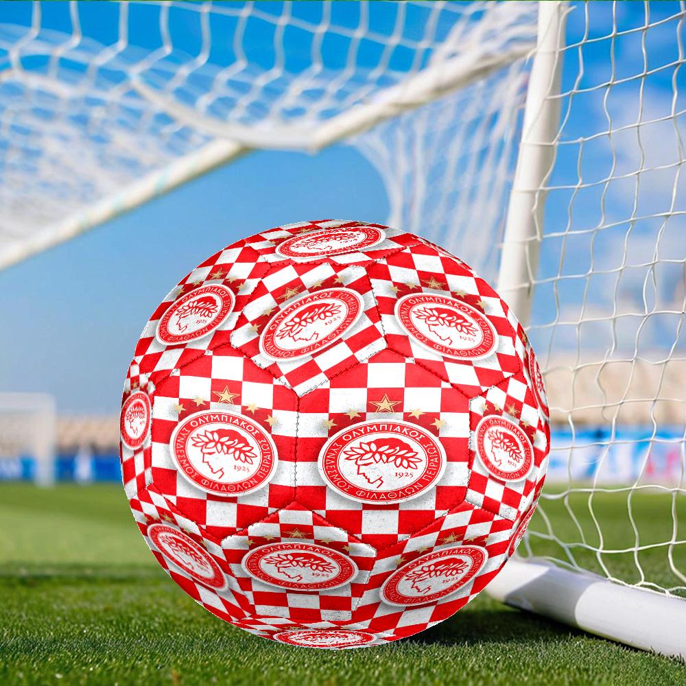 Olympiacos Fc Crest Emblem Size 5 Soccer Ball, Suitable for Training and Matches, High-Elasticity, Wear-Resistant Material Gift for Fan