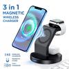 3-in-1 Magnetisches Kabelloses Ladegerät Ständer Für iPhone 15 14 13 12 Pro Max iWatch AirPods Station Dock MagSafe Schnellladestation