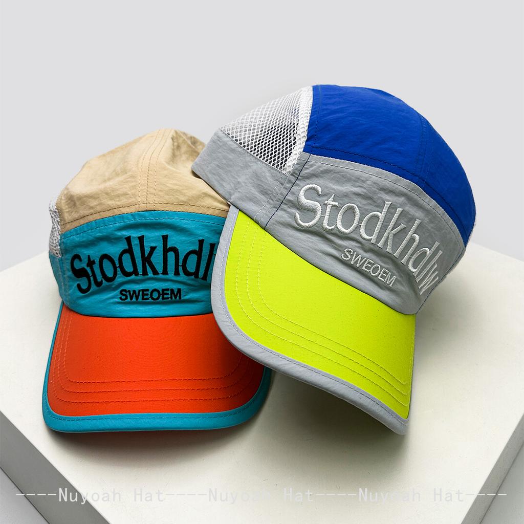 Quick-dry Embroidered Letters Baseball Hats Sunshade Color Block New Men Women Versatile ins Fashion Outdoor Peaked Caps Sports