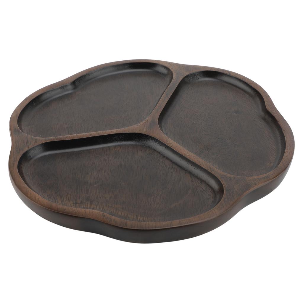 Drewniana Taca na Chipsy i Dip 3 Przegródki Dzielona Taca do Serwowania Dekoracyjny Półmisek na Przekąski Talerz do Serwowania Owoców i Przystawek dla