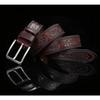 Cow Leather Embossing Belt Male Classic Vintage Pin Buckle Strap
