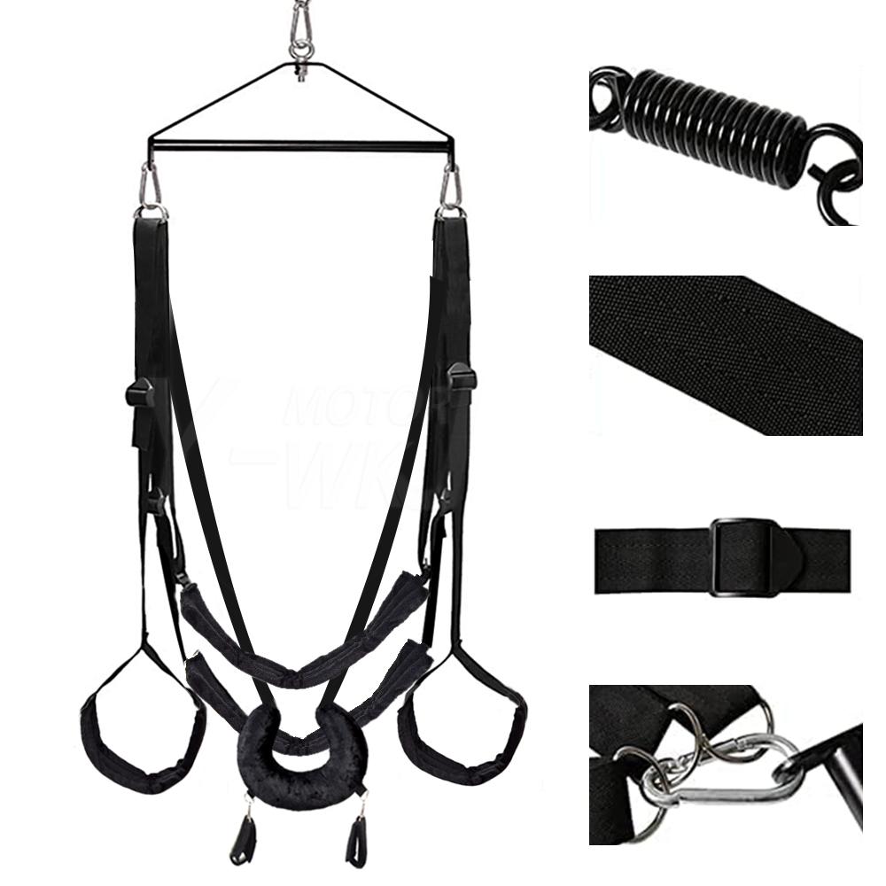 BDSM Sex Swing for Adult Toys, Upgraded Heavy Duty 360° Spinning Sex Swings with Adjustable Sex Sling for Both Ceiling & Door Mount Options, Adult