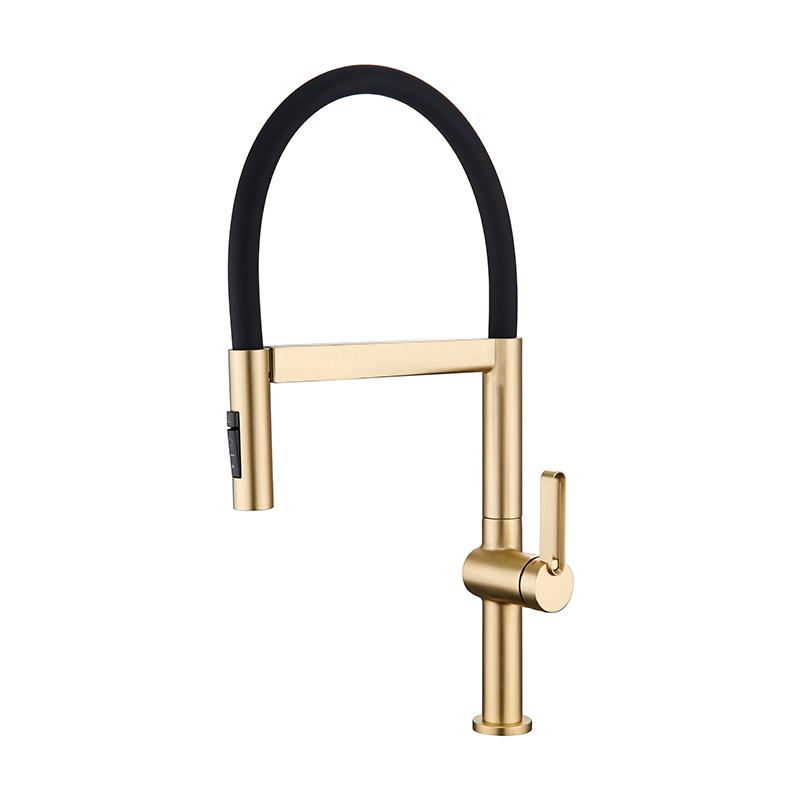 VGX Kitchen Faucet Sink Faucets Rubber Pull Down Stream Sprayer Taps Rotatable Kitchen Mixer Water Tap Hot Cold Crane Brass Gold
