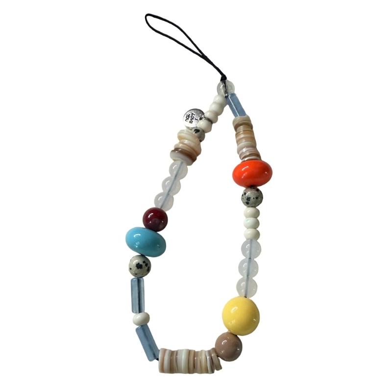 

Women Girls Cellphone Pendant Mobilephone Hanging Cord Elegant Turquoise Beaded Telephone Strap Jewelry Fashion Accessory
